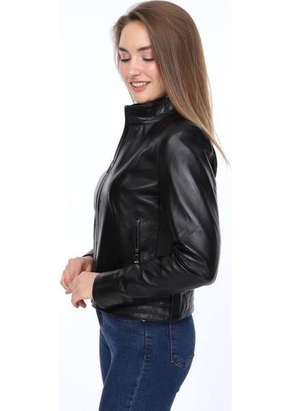 Hakiki Deri Siyah Nico Kadın Ceket indirimleri