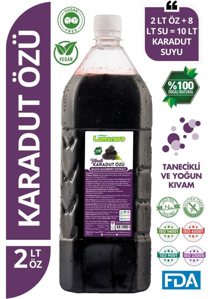 Karadut Özü 2 Lt (2700G) Taneli, %100 Doğal Katkısız Şeker Ilavesiz