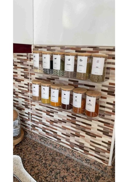 Mutfak Düzenleyici Pleksi Raf 25 cm x 10 cm + Çift Taraflı Silikonlu Bant 18MM x 2 Metre fiyatları