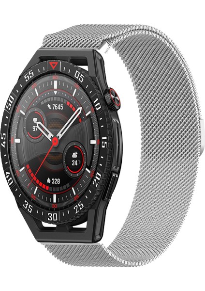 Huawei Watch Gt3 Se Uyumlu Kordon Hasır Metal Örgü Mıknatıslı Kayış
