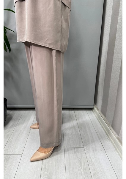 Beli Lastikli Bol Paça Cupro Pantolon Mink T25Y-7007 fiyatları