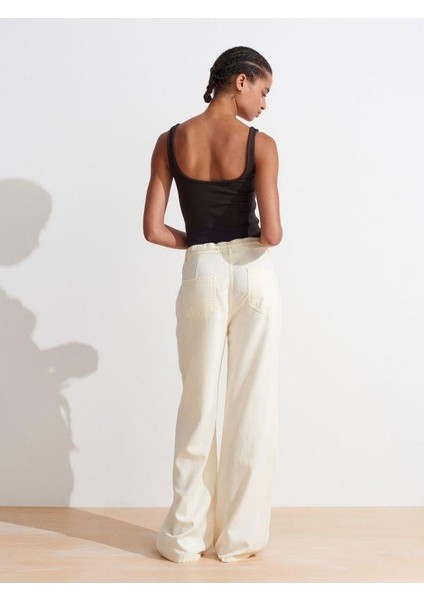 72002 Arka Lastikli Rahat Pantolon Sarı modelleri