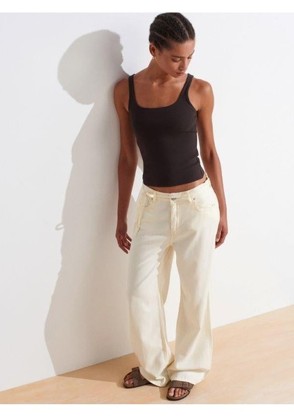 72002 Arka Lastikli Rahat Pantolon Sarı indirimleri