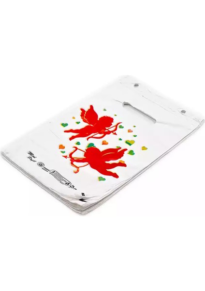 Mini Poşet Baskılı Taşıma Torbası Beyaz Eczacı Alış Verış Poşeti 20X30CM 100 Adet