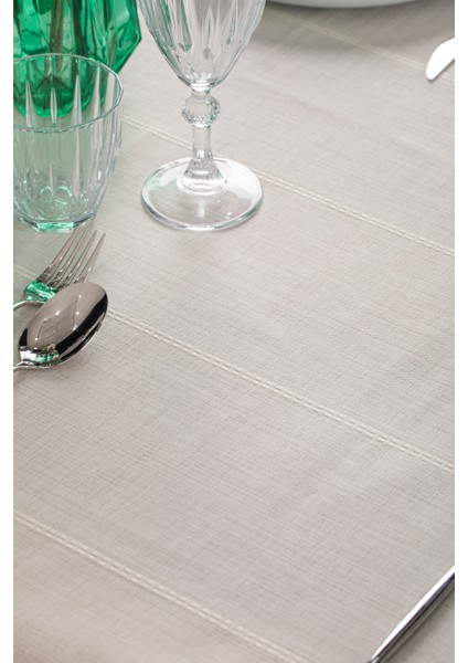 Belen Çizgili Krem Masa Örtüsü fiyatları