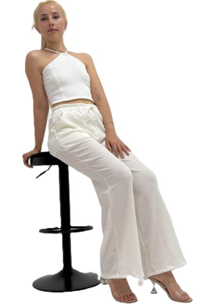 Kadınlar Için Renkli Pantolon - Crop Takım