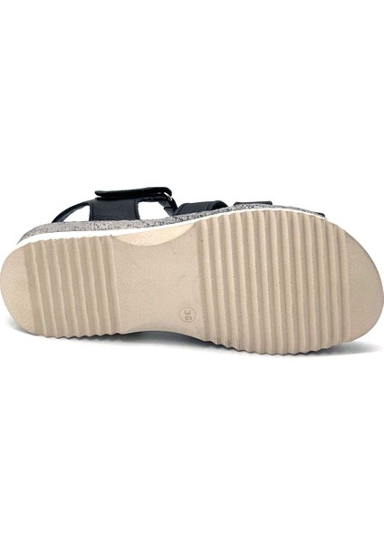 (Ces) Hakiki Deri Poli Hafif Taban Comfort Kadın Sandalet Siyah fırsatları