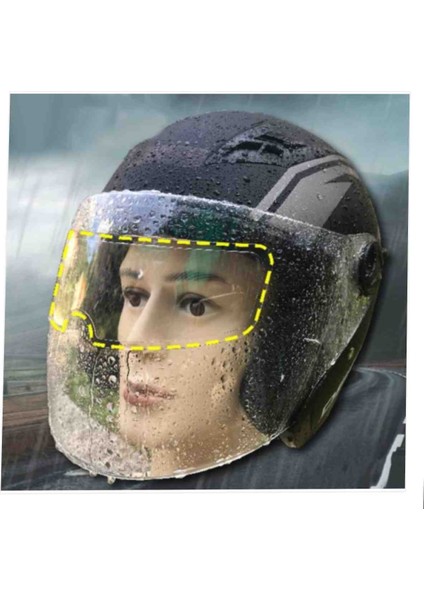 Motosiklet Kaskı Yağmur Kaydırıcı Buğu Önleyici. Film. Şeffaf Renk. 23.5 * 7 cm .ebat modelleri