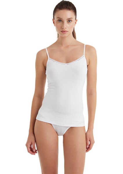 Kadın İnce Askılı Atlet Comfort Elegance 1365 - Beyaz