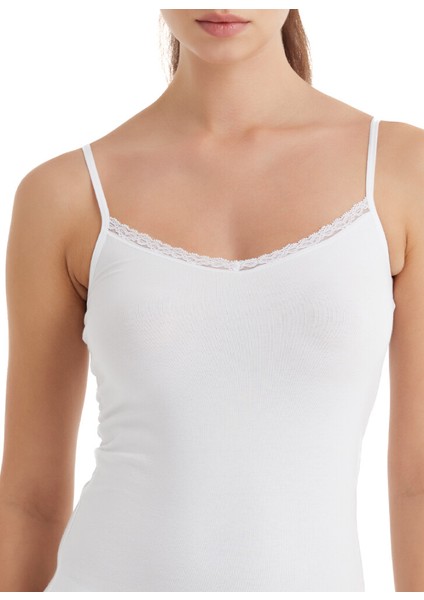 Kadın İnce Askılı Atlet Comfort Elegance 1365 - Beyaz fiyatları