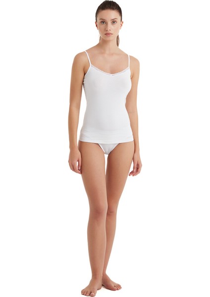 Kadın İnce Askılı Atlet Comfort Elegance 1365 - Beyaz fırsatları