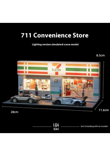 1:64 Minyatür Sahne Modeli Simülasyon 711 Market Süpermarket Fotoğrafçılık Sahne Süsleri Üç Boyutlu Monte Edilmiş (Yurt Dışından)