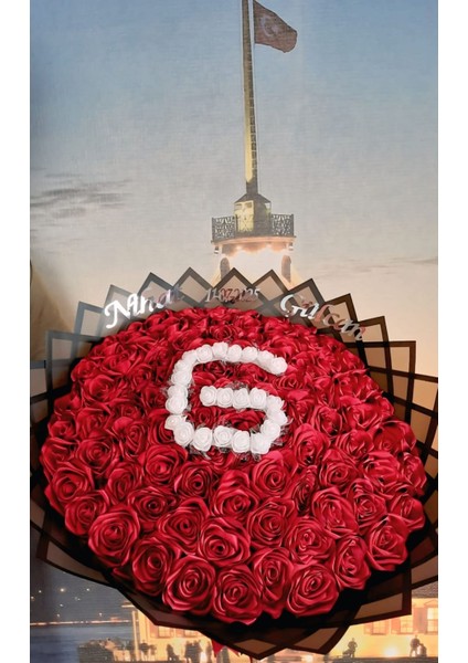 90 Lı Isteme Söz Nişan Solmayan Gül Buketi Bordo Dışı Siyah