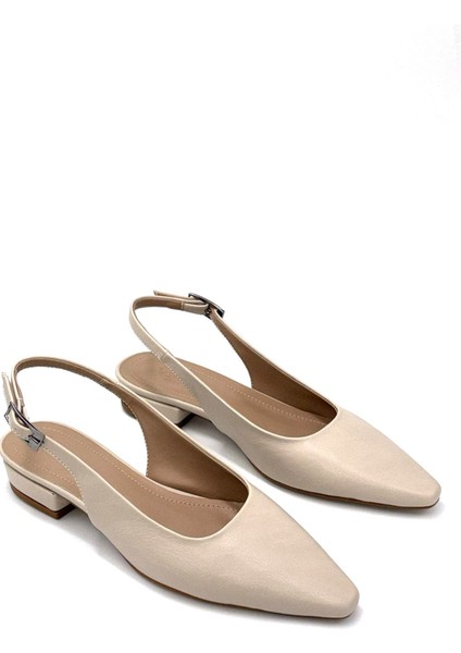 Burnu Kapalı Alçak Topuklu Kadın Ayakkabı Ten fiyatları