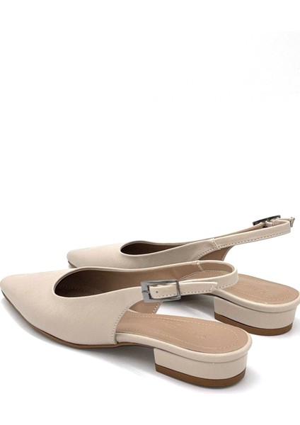 Burnu Kapalı Alçak Topuklu Kadın Ayakkabı Ten fırsatları