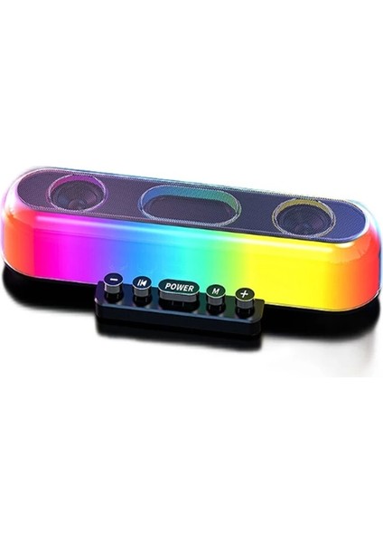 Bilgisiyar-Tv Hoparlörü Taşınabilir Kablosuz Bluetooth 10 Farklı LED Aydınlatma Ayarı -LG445 Speaker