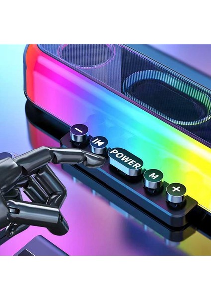 Bilgisiyar-Tv Hoparlörü Taşınabilir Kablosuz Bluetooth 10 Farklı LED Aydınlatma Ayarı -LG445 Speaker modelleri