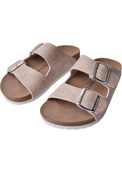 Fly Soft Çift Toka S902 Uniseks Terlik Bej modelleri