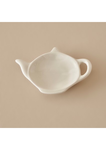 Tea Sun Porselen Çay Poşeti Tabağı Beyaz (12X9 Cm)