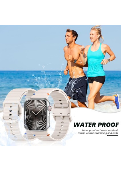 Apple Watch 4 5 6 7 8 9 10 Se Ultra Uyumlu 44 45 46 49MM Dalgalı Tasarım Silikon Kordon Kayış modelleri