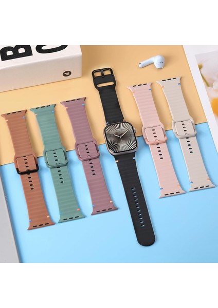 Apple Watch 4 5 6 7 8 9 10 Se Ultra Uyumlu 44 45 46 49MM Dalgalı Tasarım Silikon Kordon Kayış fırsatları