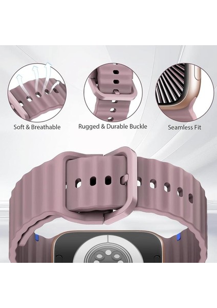 Apple Watch 4 5 6 7 8 9 10 Se Ultra Uyumlu 44 45 46 49MM Dalgalı Tasarım Silikon Kordon Kayış fiyatları