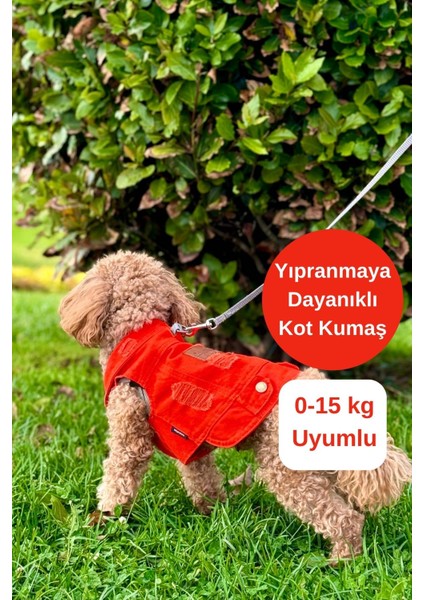 Yeni - Orange Renk Kot Köpek Yeleği - Küçük Irklar Için Şık ve Rahat Yelek (0-15KG)