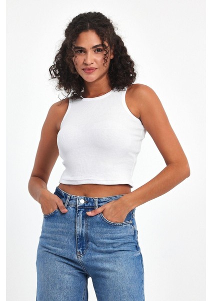 Fitilli Siyah Crop Halter Yaka Sıfır Kol Pamuklu 5'li Kadın Atlet MTLCB93 modelleri