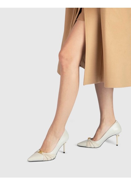 Billie Deri Kadın Krem Topuklu Ayakkabı fiyatları