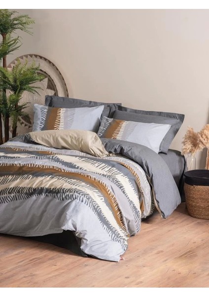 Cotton Box Toprak Çift Kişilik Nevresim Takımı Asel Antrasit