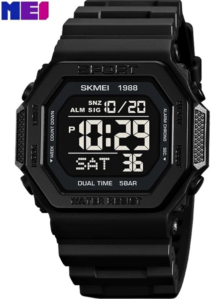Skmei 1988 Askeri Siyah Dijital Spor Erkek Kol Saati