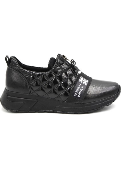 Ön Fermuar Detaylı Poli Hafif Taban Günlük Kadın Ayakkabı Siyah fiyatları