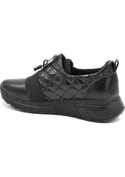 Ön Fermuar Detaylı Poli Hafif Taban Günlük Kadın Ayakkabı Siyah modelleri