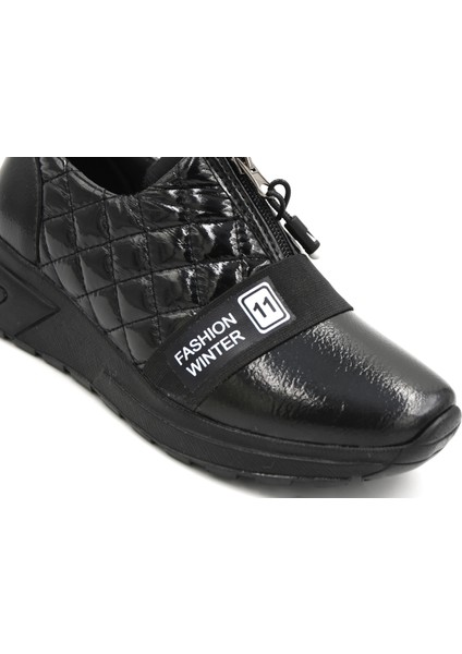 Ön Fermuar Detaylı Poli Hafif Taban Günlük Kadın Ayakkabı Siyah fırsatları