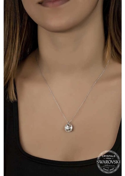 Swarovski Crystal Taşlı Kare Gümüş Kadın Kolye fiyatları
