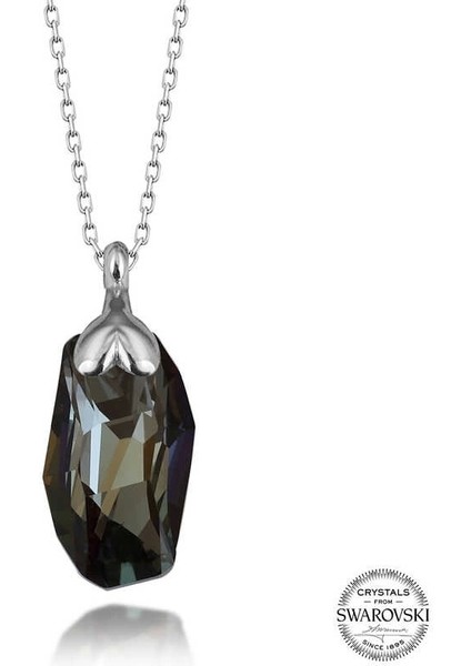 Swarovski Crystal Taşlı Özel Kesim Gümüş Kadın Kolye