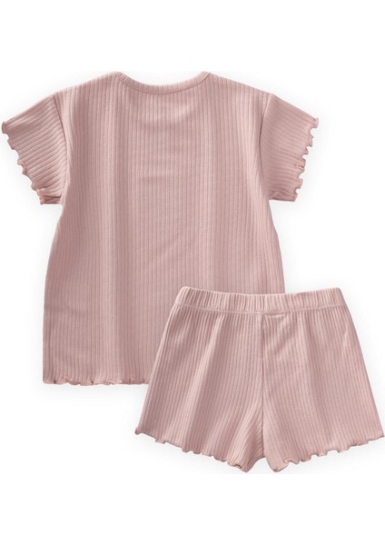 Fitilli Şortlu Takım 1-7 Yaş Pudra Pembe fiyatları
