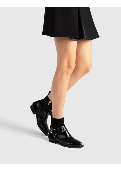 Earl Hakiki Rugan Deri Kadın Siyah Bot fiyatları