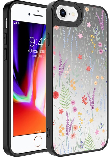 iPhone Se 2022 Uyumlu Aynalı Desenli Kamera Korumalı Parlak Znth Mirror Kapak-Dallar