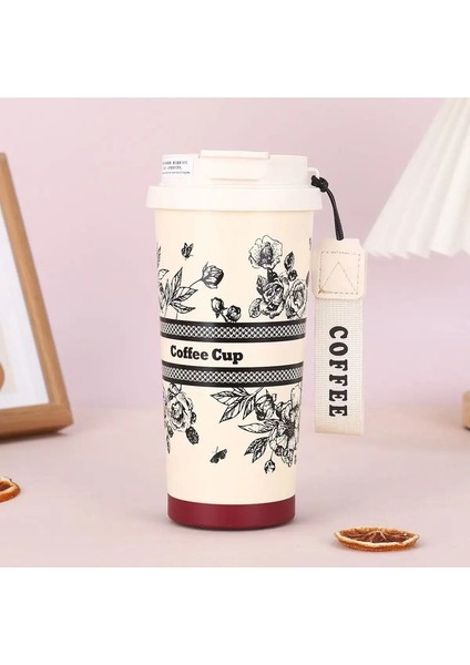 Yeni Su Şişesi Van Go-Gh Thermos Kahve Kupası 2025 Yeni Yüksek Görünümlü Çift Içme Kupası Vadisi Çiçek Hediyesi Su Cupcapacity: 500ML/RENK: Koyu Gri (Yurt Dışından)