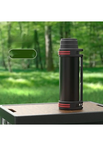 3000ML Siyah Ev Paslanmaz Çelik Termos Şişesi Yüksek Kapasite Açık Dış Motor Dağ Tırmanma Su Şişesi Termos Kupası Kapasite: 1000ML-3000ML/RENK: Siyah 2000ML (Yurt Dışından)
