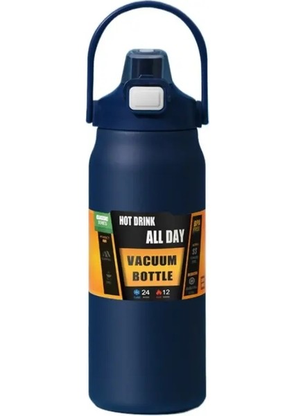800/1000/1200/1500ML 304 Pasalı Termal Kupa Kupası ile Paslanmaz Çelik Termos Spor Vakum Şenlikleri Soğuk ve Sıcak Su Şişesi Kapasite: 1500ML/RENK: Lacivert (Yurt Dışından)