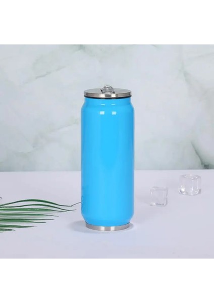 Moda Içecek Saman Termos ile Sıcak Yalıtım Yapabilir Garrafa Termica Paslanmaz Çelik Su Şişesi 300/500MLCAPACITY: 500ML/RENK: Açık Mavi (Yurt Dışından)