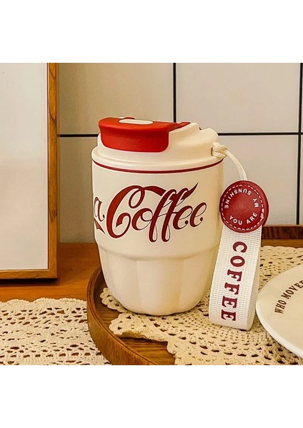 260ML/320ML Moda Mini Çift Paslanmaz Çelik Kahve Kupası Samanlı Taşınabilir Cep Termal Şişe Seyahat Tumklercaity: 260ML/RENK: Beyaz (Yurt Dışından)