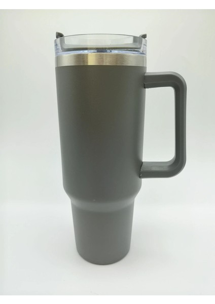 2. Nesil 40OZ Otomobil Kupası Büyük Kapasiteli Saman Termos Kupası Bingba Araç Su Kupası, Spor, Açık, Ofis Sapı Su Kupa Varlık: 1-1.5l/renk: Koyu Gri (Yurt Dışından)