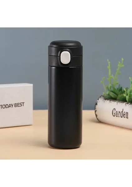 Akıllı Termos Kupa Mini Paslanmaz Çelik Termos Kupası Taşınabilir Sızıntı Geçirmez Filtre Su Vakumlu Çay Kahve Şişesi Cupcapacity: 320ML/RENK: Siyah (Yurt Dışından)