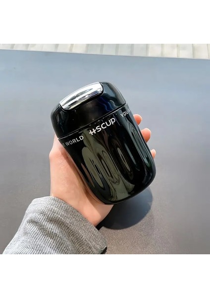 220ML Moda Mini Çift Paslanmaz Çelik Kahve Kupa Taşınabilir Sevimli Cep Termal Şişe Seyahat Tumklercaity: 220ML/RENK: Beyaz (Yurt Dışından)