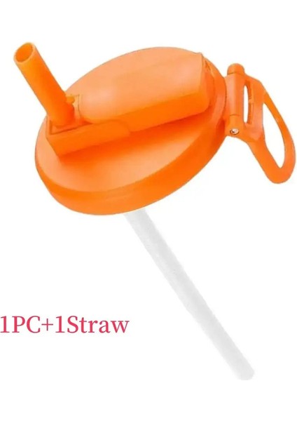 Seyahat Can Kapakları Silikon Pipetler Konserve Içecekler Için Kapaklar Bira Suyu Bpa Içermeyen Kapaklar Yeniden Kullanılabilir Kavanoz Kapak Aksesuar Renk: Turuncu Saman (Yurt Dışından)