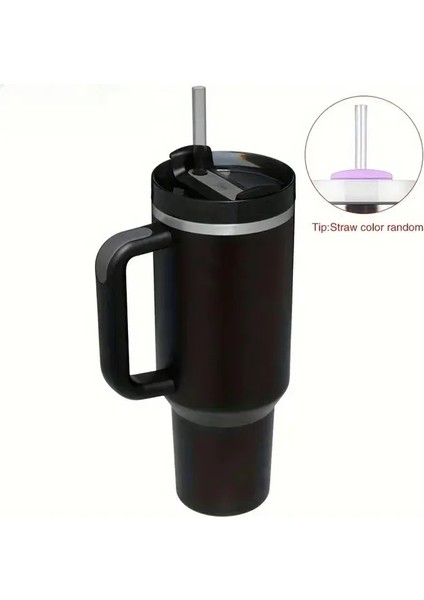 40 Oz H2.0, 304 Paslanmaz Çelik Vakum Yalıtımlı Tumbler Kapak Samanlı Soğuk Sıcak Termal Kahve Araç Cupcapacity: 1200ML/RENK: Hafif Mor (Yurt Dışından)