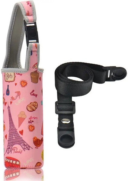 Moda Baskı Su Şişesi Çanta Straph Women Erkekler Taşınabilir Spor Su Şişesi Kapak Çantası Kılıf Koruma Şişeleri Taşıyıcı Açık Mekan Renk: 12 (Yurt Dışından)